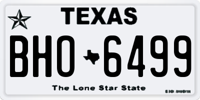 TX license plate BHO6499