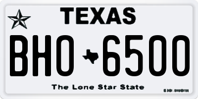 TX license plate BHO6500