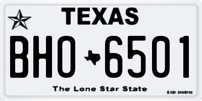 TX license plate BHO6501