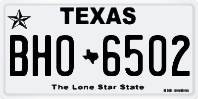 TX license plate BHO6502