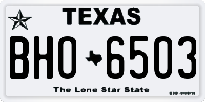 TX license plate BHO6503