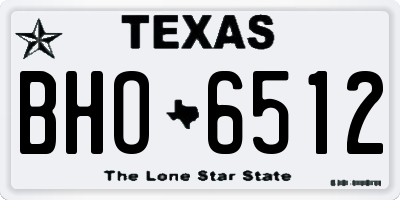 TX license plate BHO6512