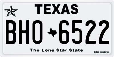 TX license plate BHO6522