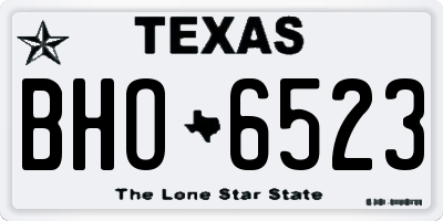 TX license plate BHO6523