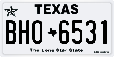 TX license plate BHO6531