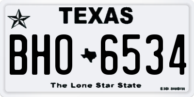 TX license plate BHO6534