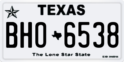 TX license plate BHO6538