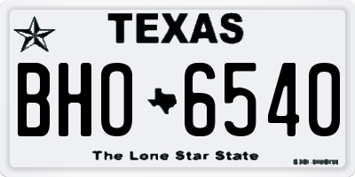 TX license plate BHO6540