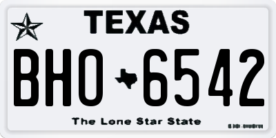 TX license plate BHO6542