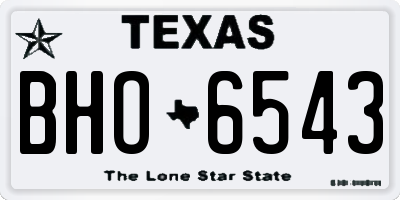 TX license plate BHO6543