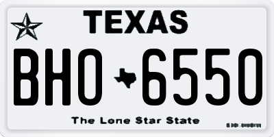 TX license plate BHO6550