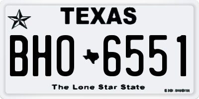 TX license plate BHO6551