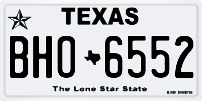 TX license plate BHO6552