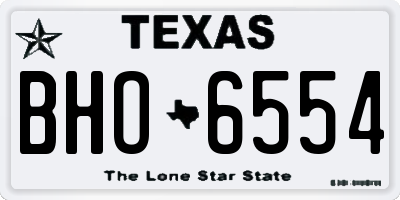 TX license plate BHO6554