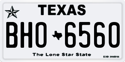 TX license plate BHO6560
