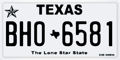 TX license plate BHO6581