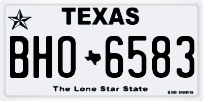 TX license plate BHO6583