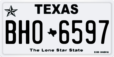 TX license plate BHO6597