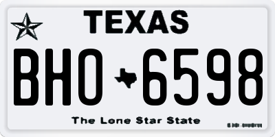 TX license plate BHO6598