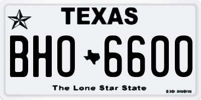 TX license plate BHO6600