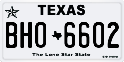 TX license plate BHO6602