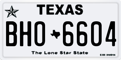 TX license plate BHO6604