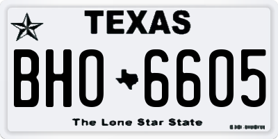TX license plate BHO6605