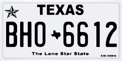 TX license plate BHO6612