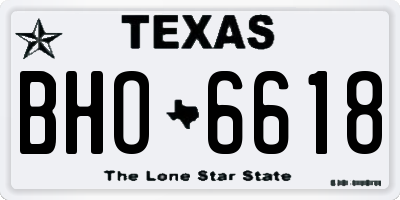 TX license plate BHO6618