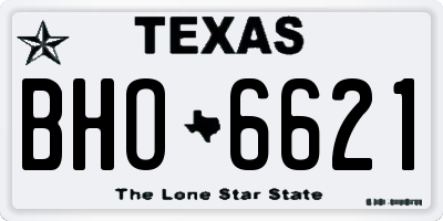 TX license plate BHO6621