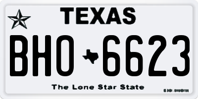 TX license plate BHO6623
