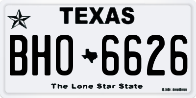 TX license plate BHO6626