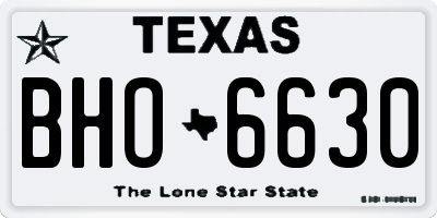 TX license plate BHO6630