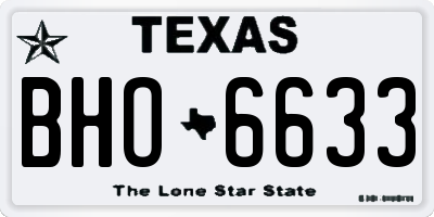TX license plate BHO6633
