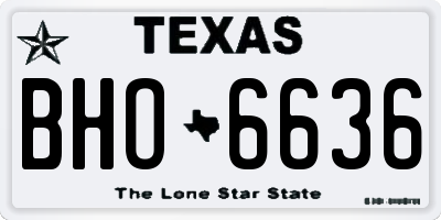 TX license plate BHO6636