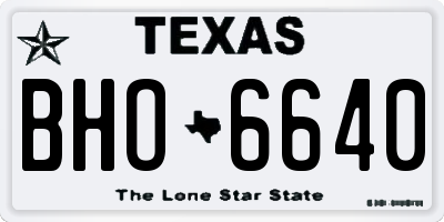 TX license plate BHO6640