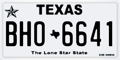 TX license plate BHO6641