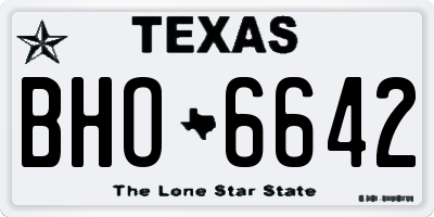 TX license plate BHO6642
