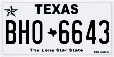 TX license plate BHO6643