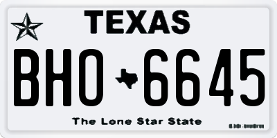 TX license plate BHO6645