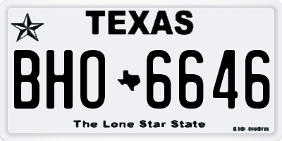 TX license plate BHO6646