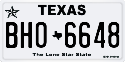 TX license plate BHO6648