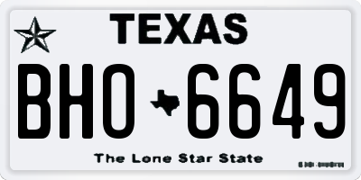TX license plate BHO6649