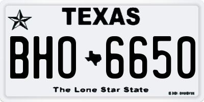 TX license plate BHO6650