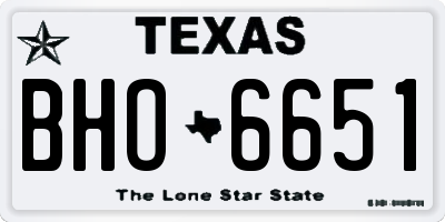 TX license plate BHO6651