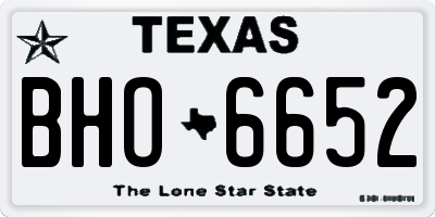 TX license plate BHO6652