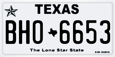 TX license plate BHO6653