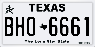 TX license plate BHO6661