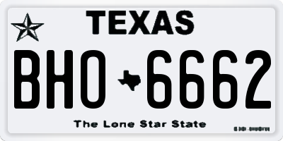 TX license plate BHO6662