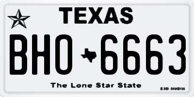 TX license plate BHO6663